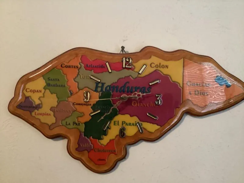 Map-shaped wall clock