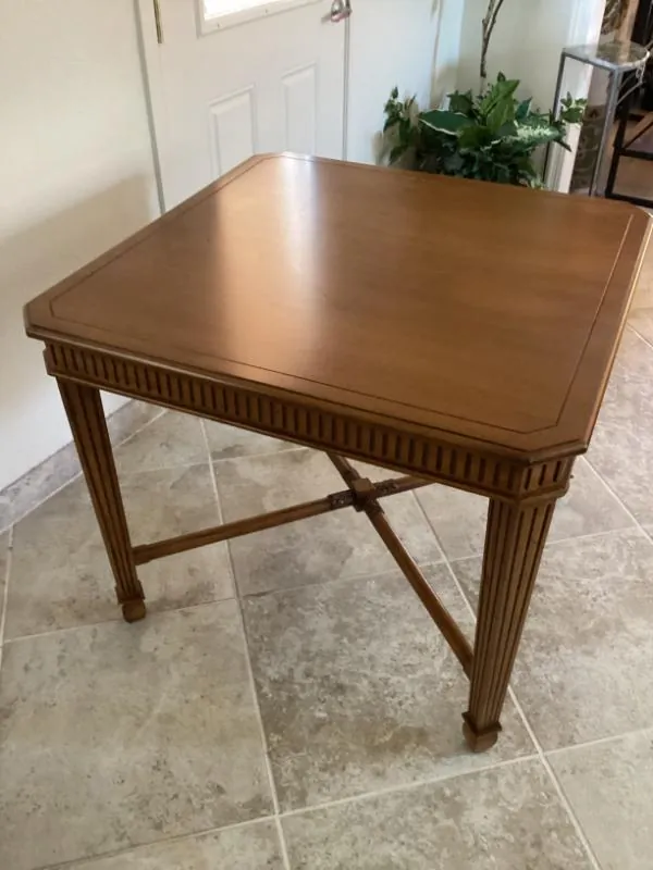 Square wood end table