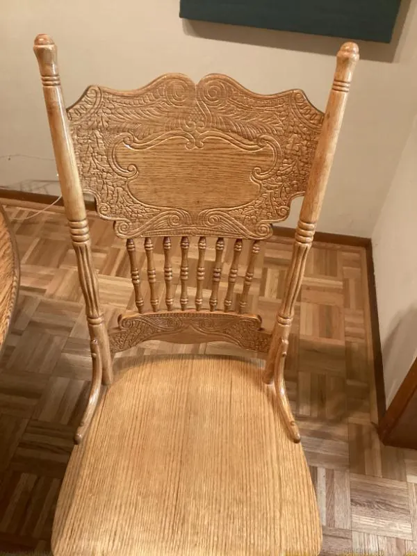 Oak pressed-back chair
