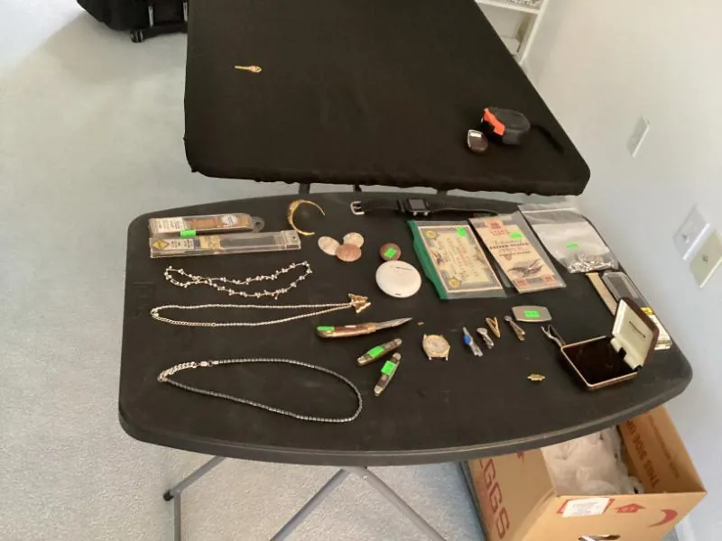 Jewelry laid out on a table