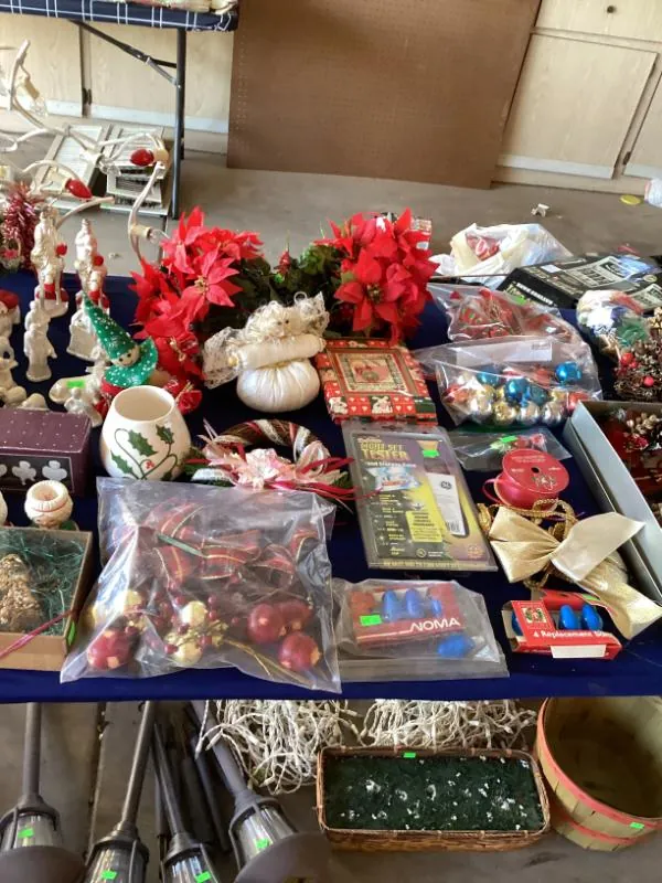 Table of Christmas decor