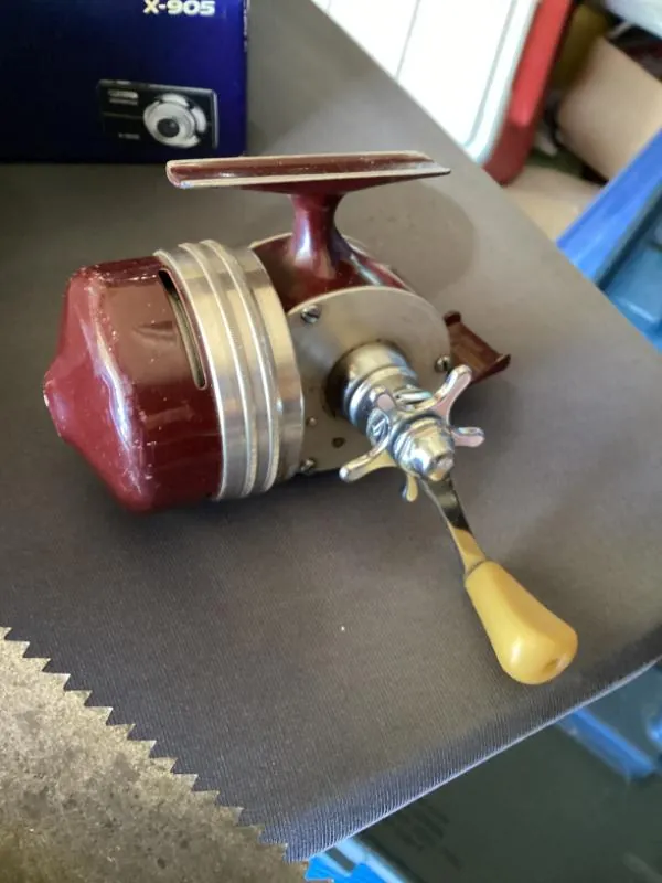 Vintage red fishing reel