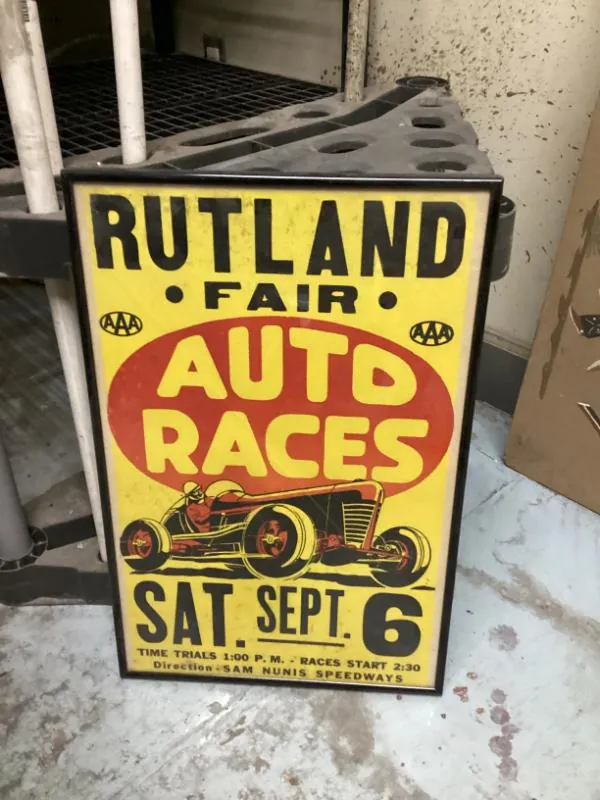 Rutland Fair Auto Races poster sign