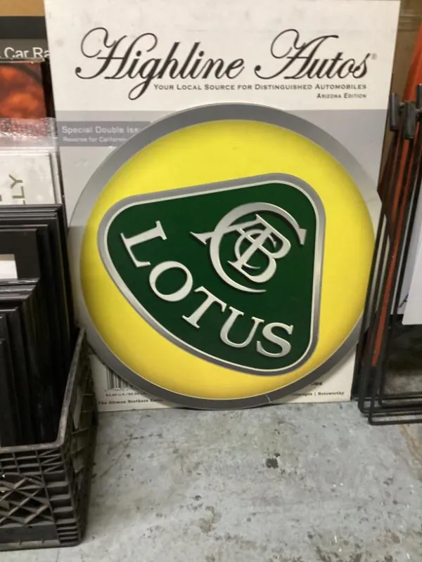 Lighted Lotus sign from Highline Autos