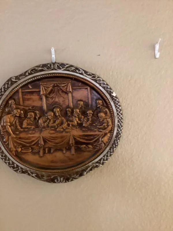 Carved wall plaque of the Last Supper