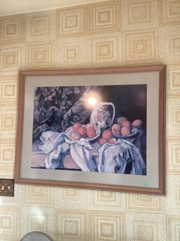 Framed still life print of fruit