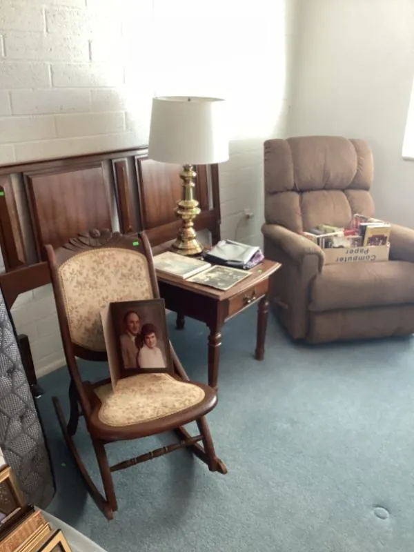 Rocking chair beside a recliner