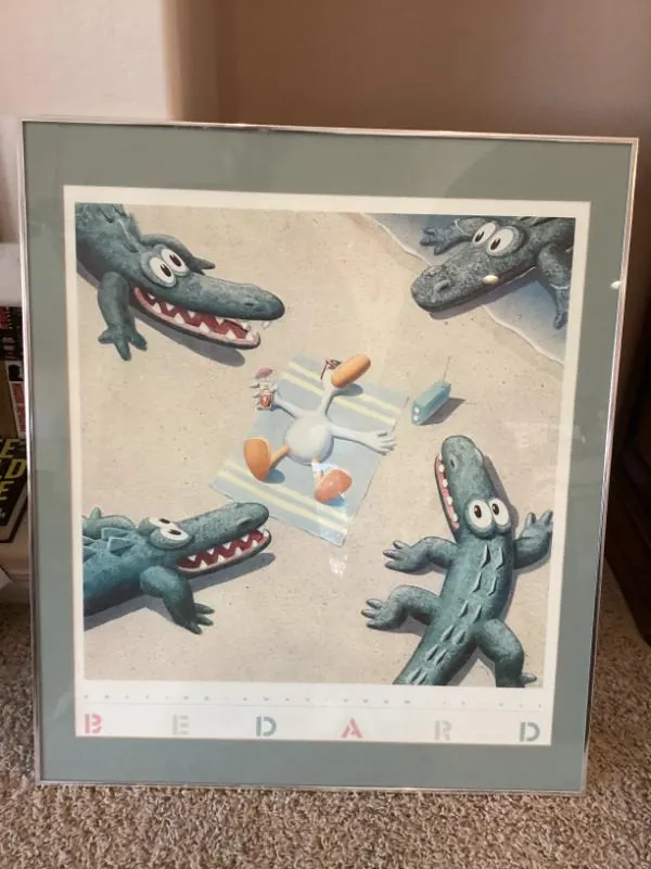 Framed art print of alligators