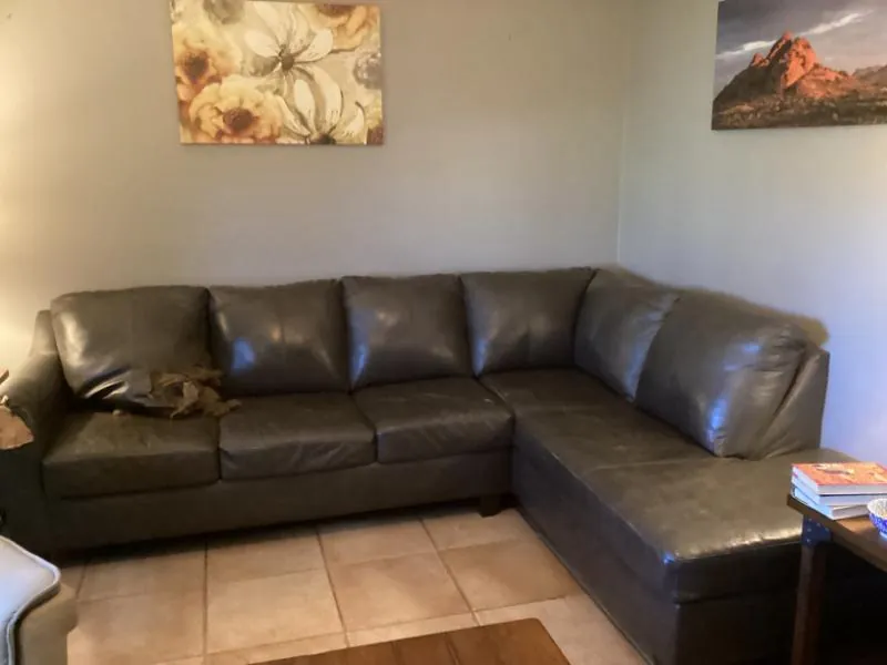 Leather sectional sofa