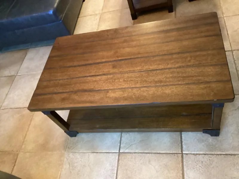 Rustic wood coffee table