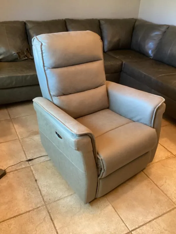 Gray power recliner