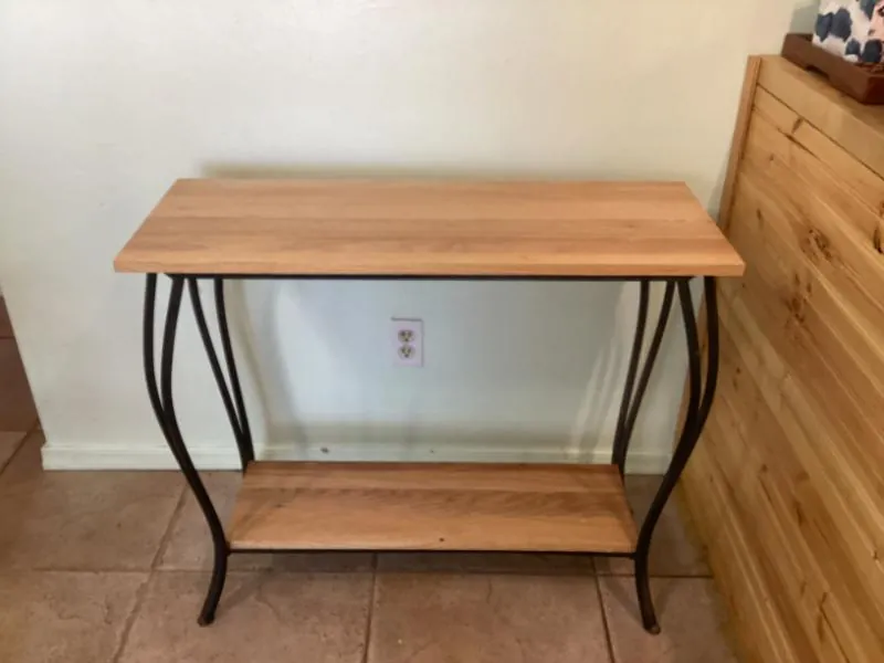 Wood and metal console table
