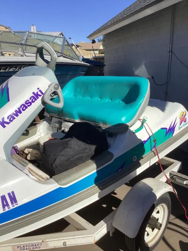 Kawasaki jet ski on a trailer