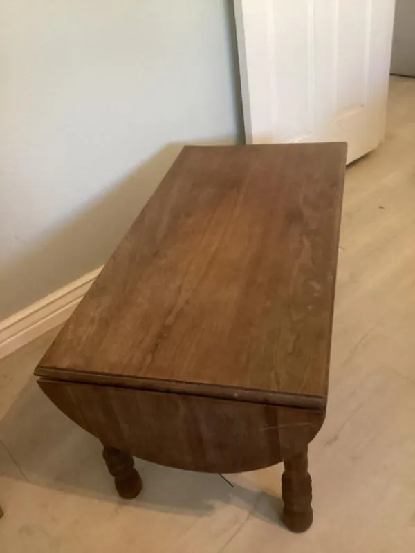 Antique wood drop-leaf table