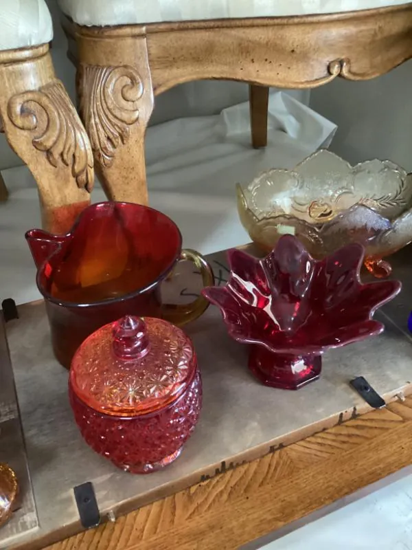 Red and ruby glassware