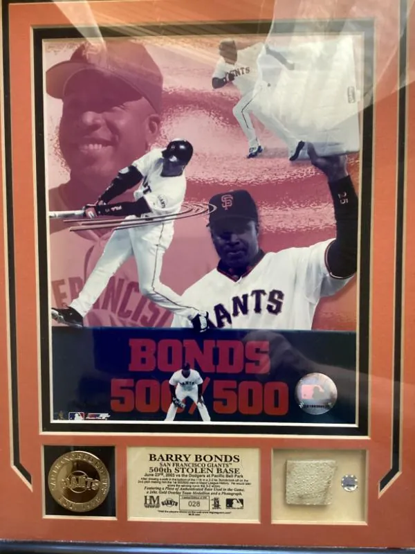 Framed Barry Bonds 500/500 display