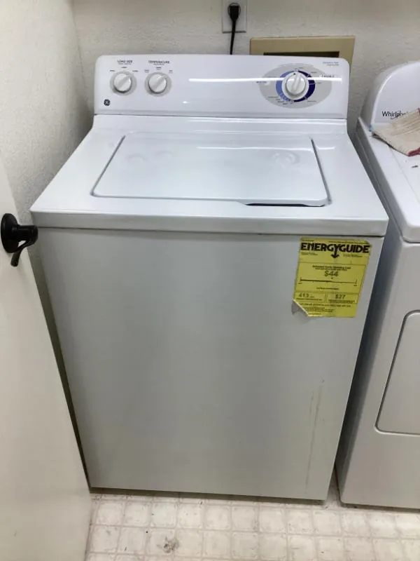 White GE washer