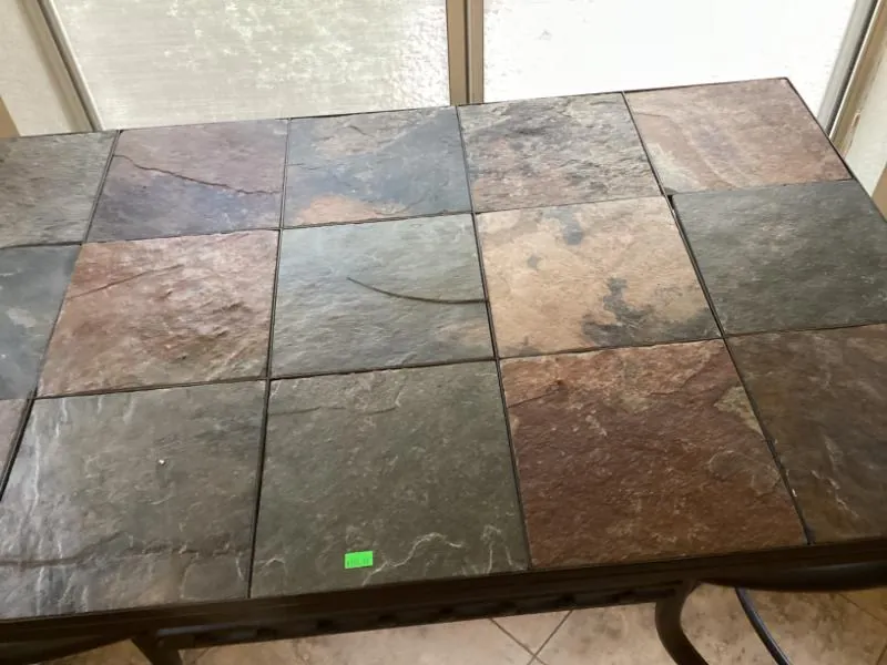 Slate tile tabletop
