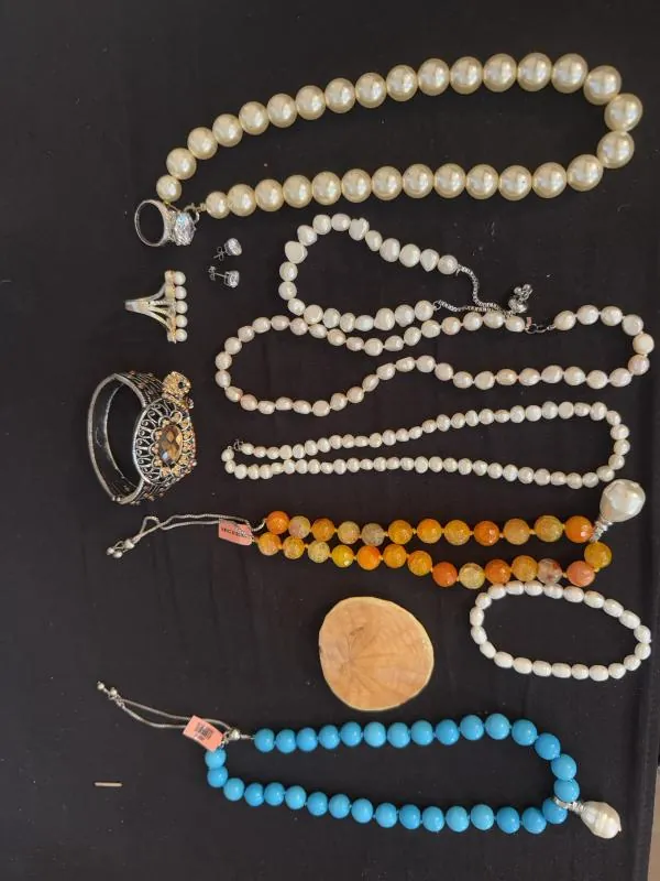 Strands of pearl-style necklaces
