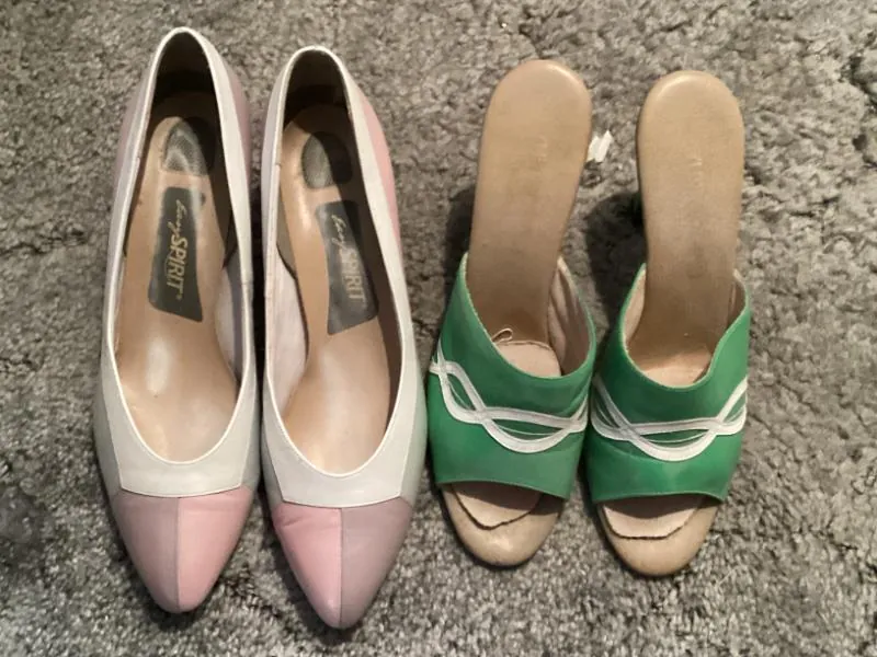 Vintage pastel and green shoes