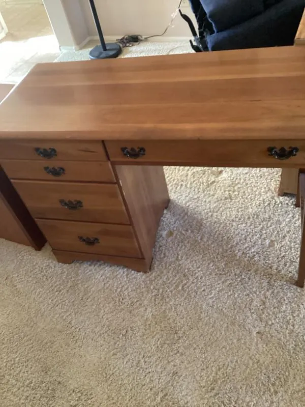 Wood desk with drawers