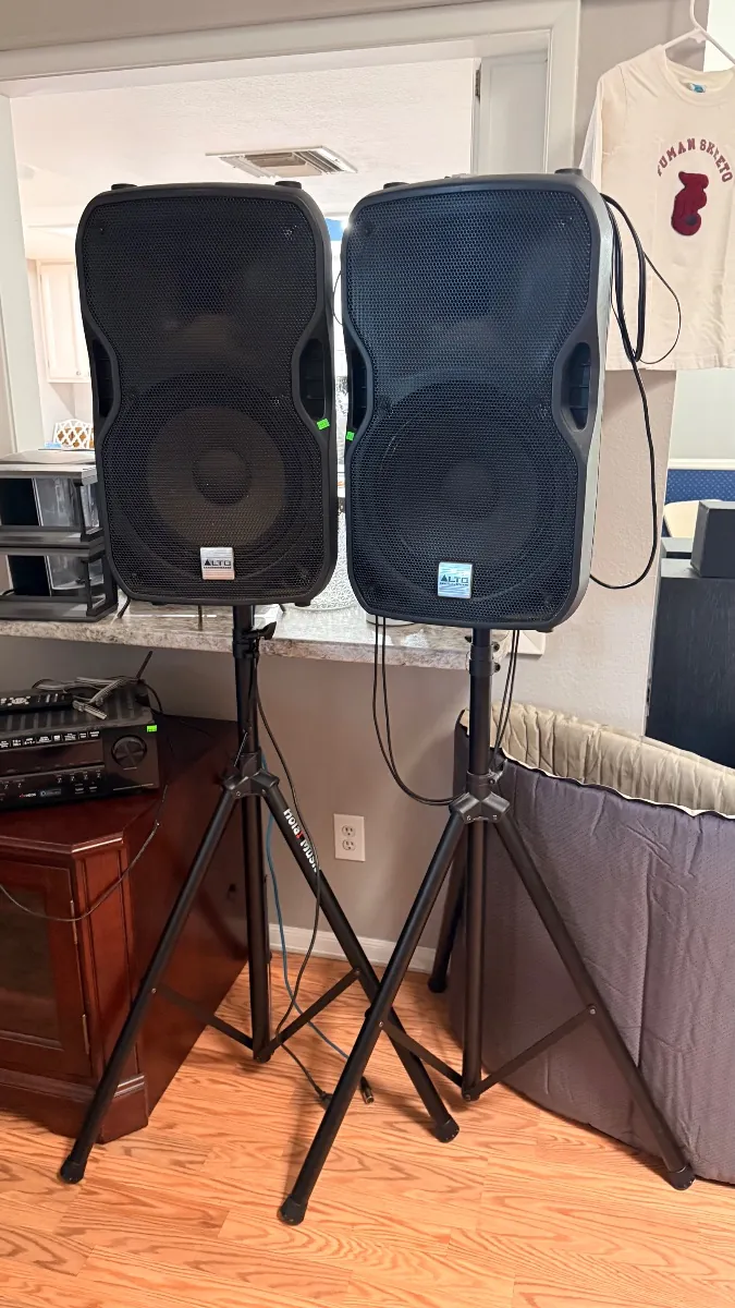 Pair of Alto speakers on stands