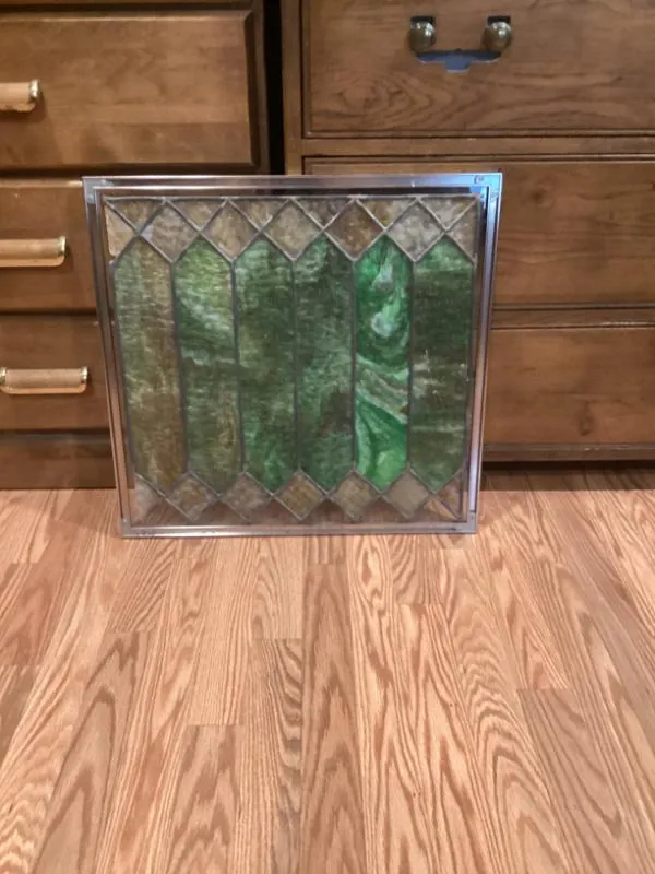 Green stained glass panel