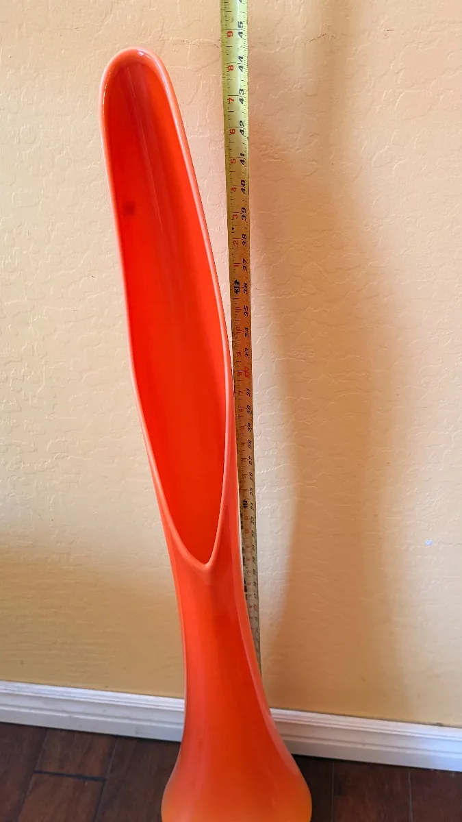Tall orange vase