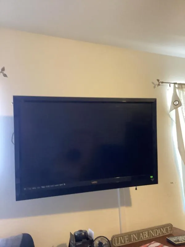 Wall-mounted flat-screen TV