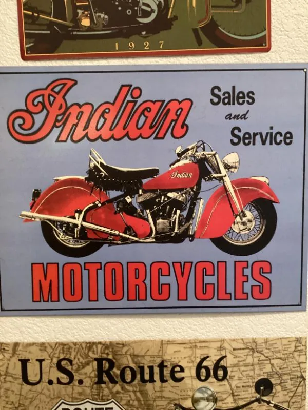 Indian Motorcycles sales and service sign