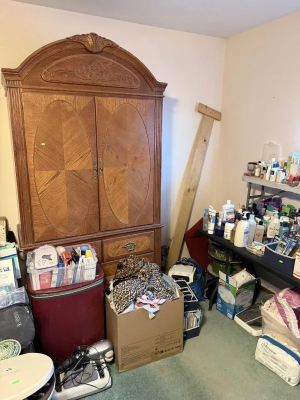 Tall wood armoire