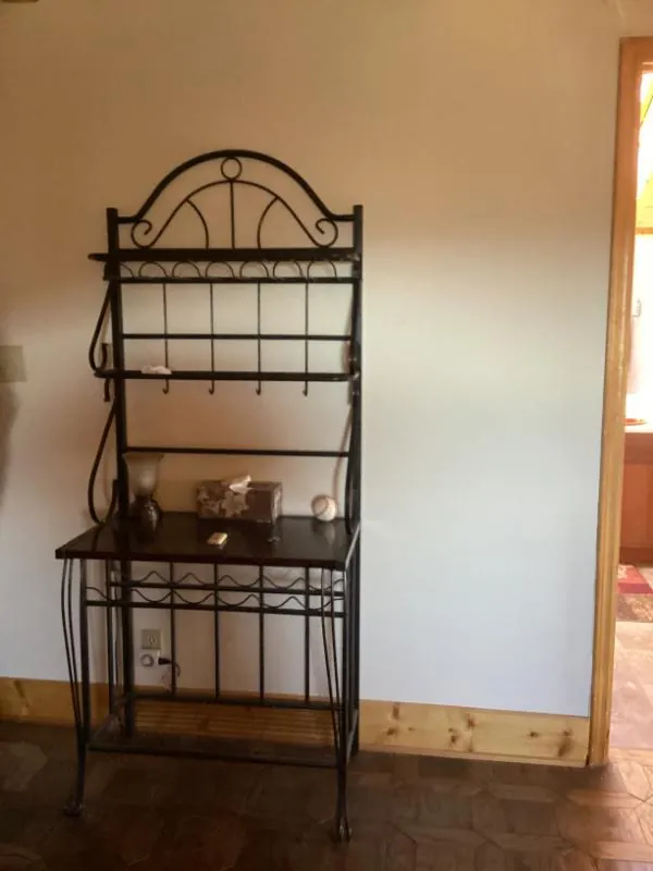 Black metal baker's rack