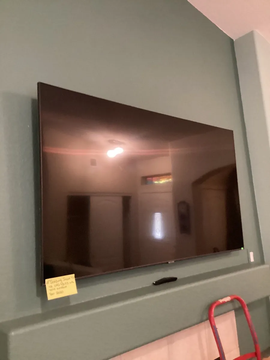 Large wall-mounted flat-screen TV