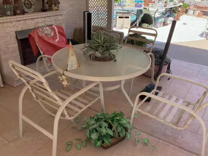 Round patio table with chairs